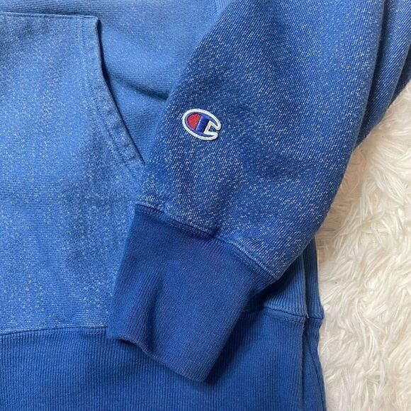 Champion Hoodie Mens Large Blue Ombre Reverse Weave Pullover Sweatshirt - Picture 4 of 11